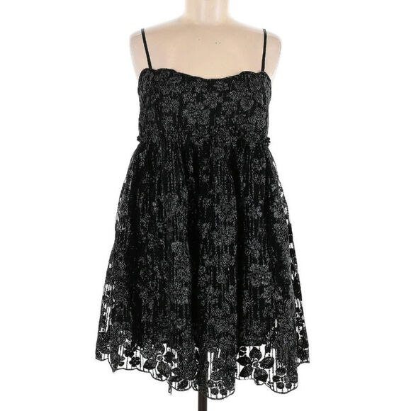 NWT Free People All That Glitters Sparkling Goth Lace Dress - Picture 2 of 9
